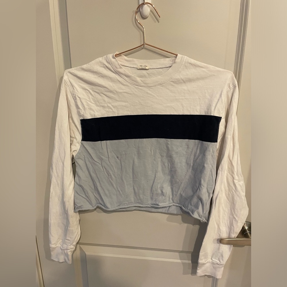 Women's White and Blue Long Sleeve Top Brandy Melville